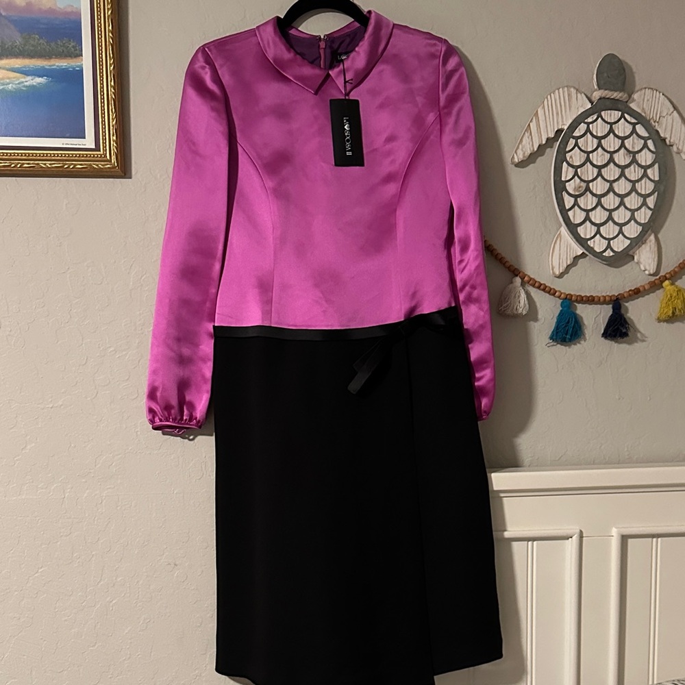 Pink and Black Long Sleeve Dress size M Korean brand